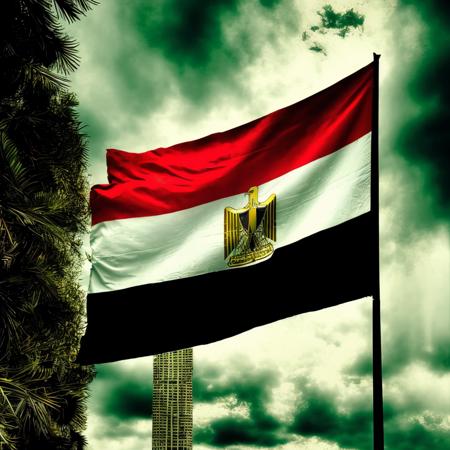 the Egypt  flag,EgyptFlag,Hyperrealistic,Hyperdetailed,realistic,masterpiece,best quality,ultra realistic,High Detail,<lora:AsiaFlags01-000002:1>,Cinematic Lighting,in winter,rain,rainy days,cloudy,city,cityscape,street,