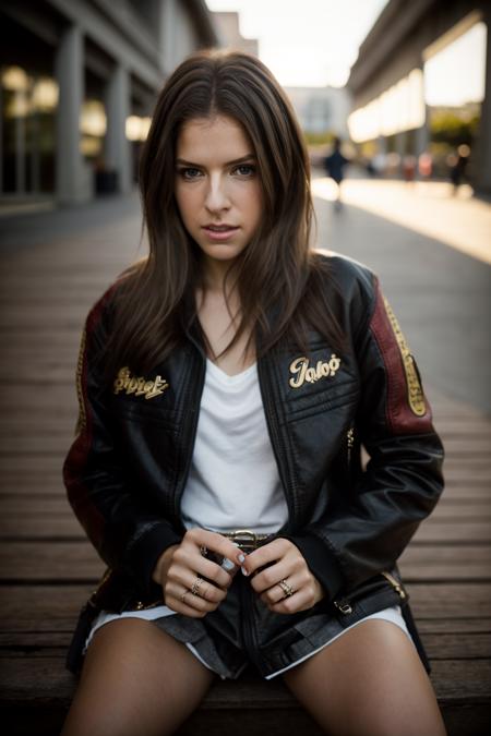 Realistic photo of a beautiful 4nn4k-v1 woman, 1girl, solo, long hair, simple background, brown hair, jewelry, nail polish, lips, crossed arms, jacket, no pants, ring, black nails, realistic, soft lighting, professional Photography, Photorealistic, detailed, RAW, analog, sharp focus, 8k, HD, DSLR, high quality, Fujifilm XT3, film grain, award winning, masterpiece<lora:4nn4k-v1:1.0><lora:4nn4k-v1:1.0><lora:4nn4k-v1:1.0>