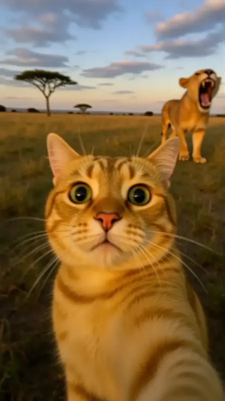 Cute Pet_Kitten Travel Selfie