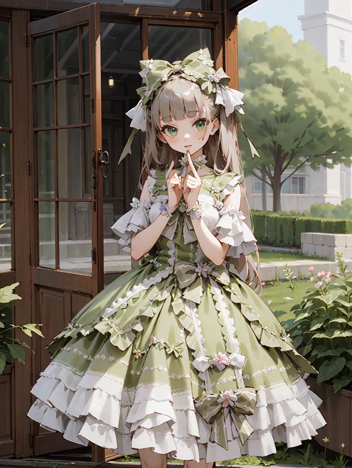 Green and White dress image by m2333333