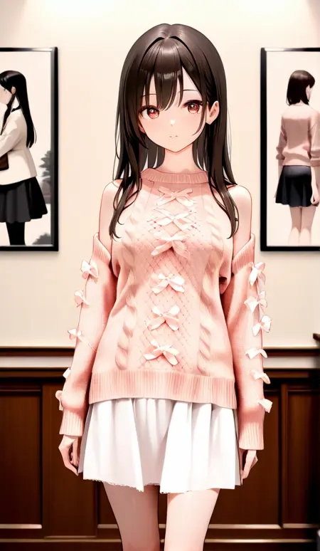 Cute sweater and white skirt
