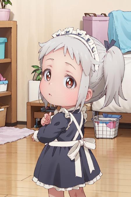 lilichan,a very young child,chibi,maid,