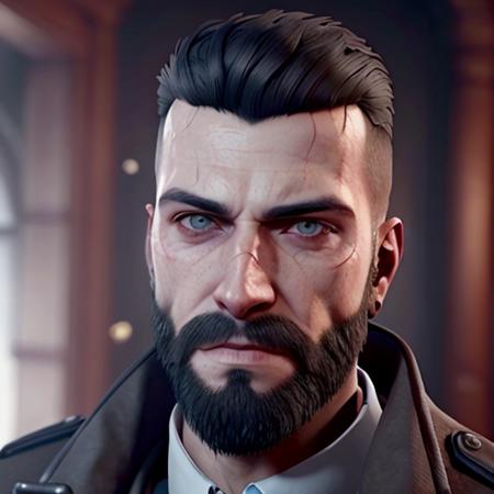 Jonathan_Reid, (bearded man), handsome, <lora:Jonathan_Reid_Vampyr_Test2:0.5>, close up, Vampyr_Game