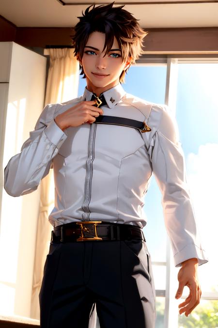 malefujimaru chaldea uniform, long sleeves, pants, belt