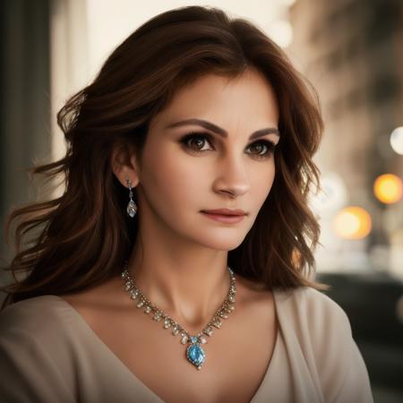 Picture, best quality, a woman in city at night, photo of beautiful JR<lora:JR:1.0>, night dress, brown eyes, jewlery, looking at viewer, perfect face, perfect eyes, sharp focus, Intricate, High Detail, dramatic, photorealistic,