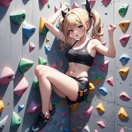 girl like rooftop bouldering