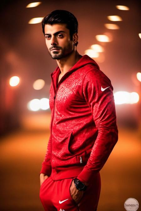 Jimmy Garoppolo a man <lora:Fawad-Khan_Jimmy-Garoppolo:0.8>, realistic photo in a worn ((skin-revealing skimpy erotic red tracksuit, massive hairy pecs)), big pecs, big arms, bulge, VPL, ((light bokeh)), intricate, (steel metal [rust]), elegant, erotic, exuding sexual energy, homoerotic, sharp focus, photo by greg rutkowski, soft lighting, vibrant colors, (masterpiece), ((streets)), (detailed face), looking at viewer, light smile, night, walking towards viewer, cinematic lighting, beautiful lighting, cinematic lighting, (hazy filter, film grain:1.2)