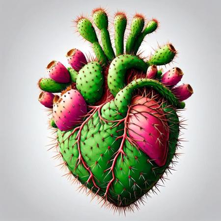 Human heart organ  <lora:Prickly Pear Style v1:1>, Prickly Pear Style,