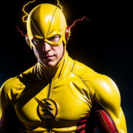 anime artwork of  <lora:The Flash SD1.5:1.2>
The Flash a man in a yellow costume with a flash mask Eobard Thawne Reverse Flash, anime style, key visual, vibrant, studio anime,  highly detailed