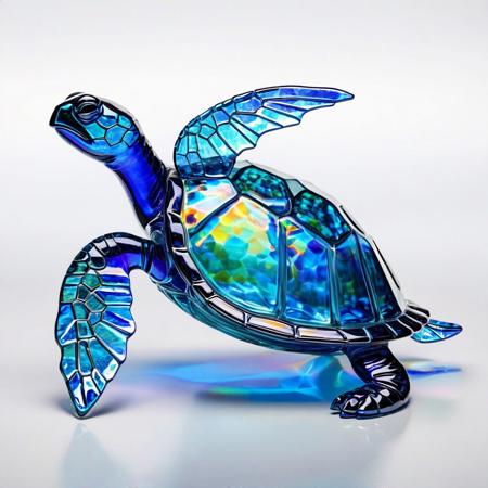 Glass turtle blue, 
Broken Glass effect, 
no background, 
stunning, 
something that even doesn't exist, 
mythical being, 
energy, 
molecular, 
textures, 
iridescent and luminescent scales, 
breathtaking beauty, 
pure perfection, 
divine presence, 
unforgettable, 
impressive, 
breathtaking beauty, 
Volumetric light, 
auras, 
rays, 
vivid colors reflects
