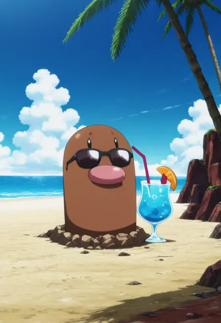 Diglett: Mole Pokemon | ディグダ (Pokedex #0050) [Illustrious]