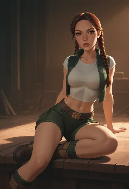 Lara Croft, Werner Von Croy's student, (Tomb Raider IV—VI Remastered), PonyXL | Illustrious XL