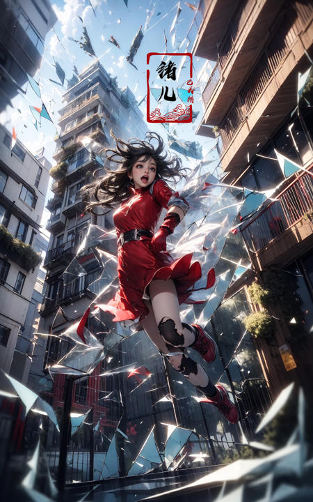 jumpingmidair, 1girl, open mouth, outdoors, building, (broken glass:1.5), shoes, (red gloves:1.3),
<lora:~Q?-gV jumping:0.8>