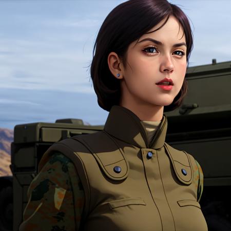 photorealistic, cinematic, <lora:zeon soldier aam:0.8>, zeon soldier, woman