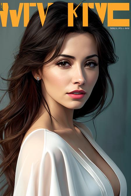 photo of (s4r4hsh4hi:0.99), a woman in the cover of a fashion magazine, (magazine cover:1.3), modelshoot style, (extremely detailed CG unity 8k wallpaper), photo of the most beautiful artwork in the world, professional majestic oil painting by Ed Blinkey, Atey Ghailan, Studio Ghibli, by Jeremy Mann, Greg Manchess, Antonio Moro, trending on ArtStation, trending on CGSociety, Intricate, High Detail, Sharp focus, dramatic, photorealistic painting art by midjourney and greg rutkowski, (sexy see-through transparent white robe), (looking at viewer), (detailed pupils:1.3), (modern outfit:1.2), (closeup), red lips, (eye shadow), (magazine cover with logo), (magazine text), (magazine title:1.1)