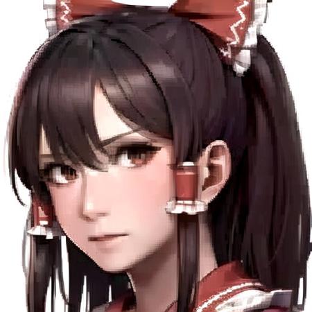 1girl, hakurei reimu,  solo, portrait,  <lora:futurefight:1>