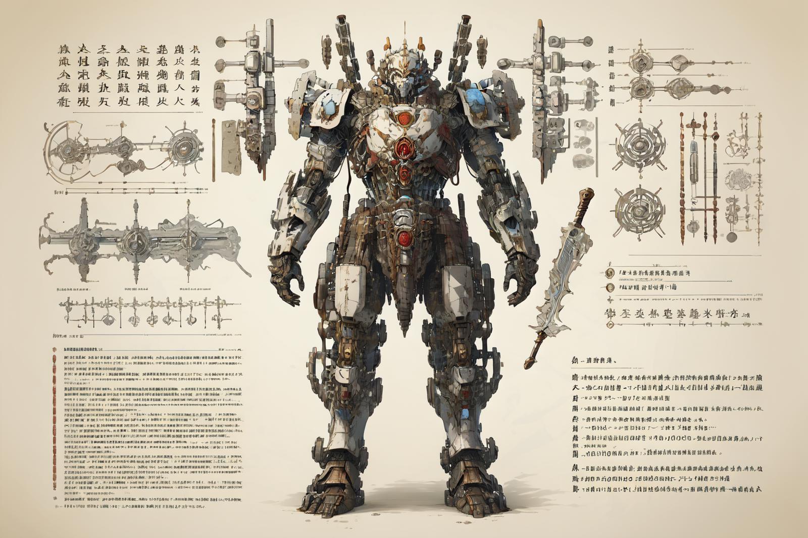 古代机甲图纸 | Mecha drawings in ancient Chinese style image by XiongSan