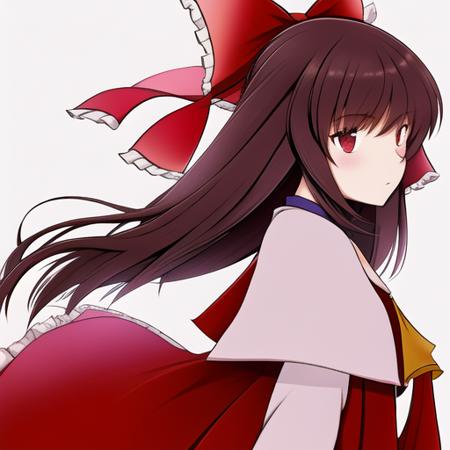 jajala:0.8,1girl,simple background,face shot,hakurei reimu<lora:jajala:1>