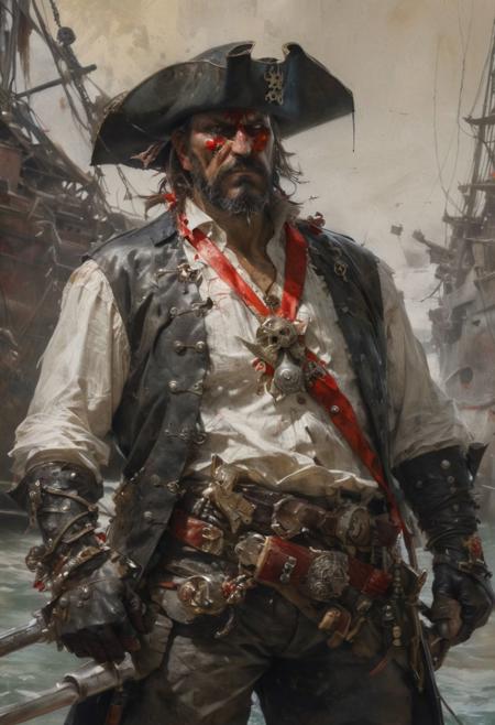 Pirate Spawn from Image comics, masterful painting in the style of Anders Zorn | Marco Mazzoni | Yuri Ivanovich, oil on canvas