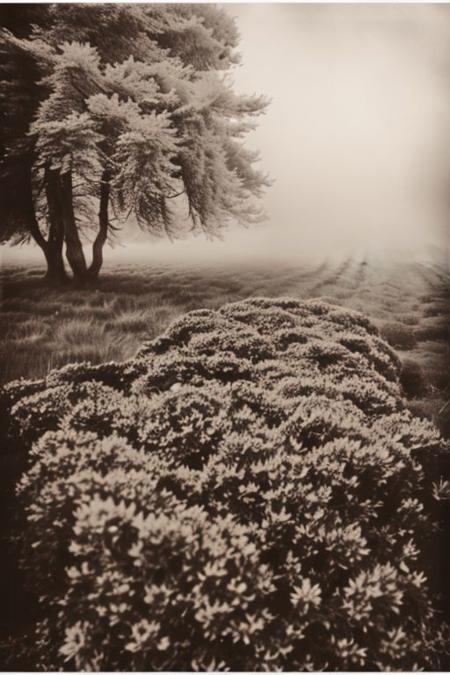 lith_agfa_brovira_BEH1W, a foggy mountain, lord of the ring style