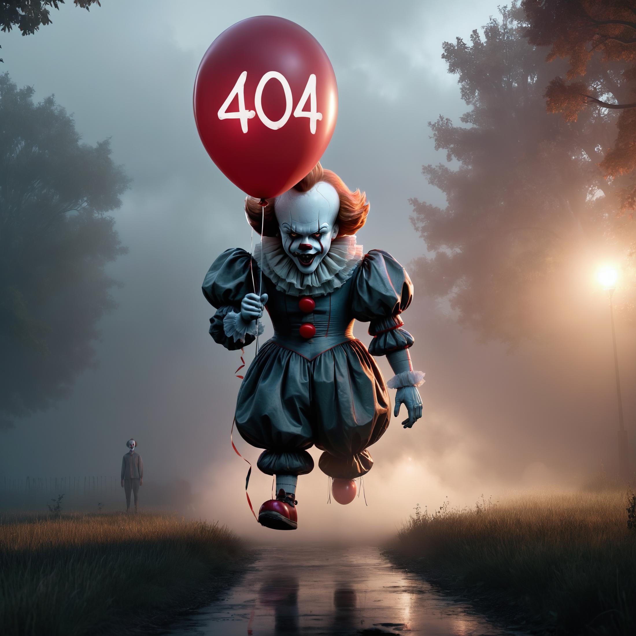 Creepy Clown Balloon Float - 404 Error - Frightening Scene