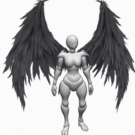 Wings around body, wings covering chest angel wings devil wings dragon wings