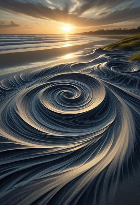 masterpiece, 8k, high-res, absurdres, sandswirl, 
a wetland scene, god rays, sunset, dappled sunlight, coastal, beach, swirling water, cinematic lighting, photographic, atmospheric, hdr, ultra detail, perfect composition, edward weston,sunset,
