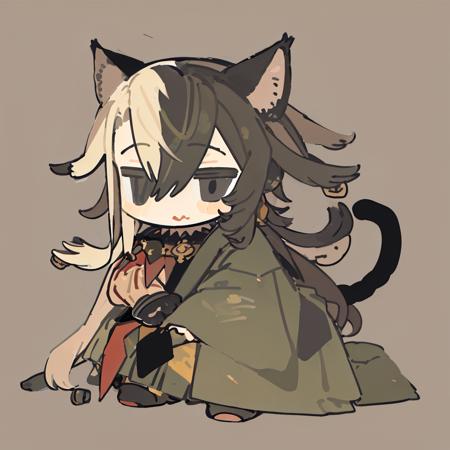 best quality,masterpiece,1boy,chibi,ashiya douman \(fate\),  solo,black eyes,cat ears,cat tail,simple background, <lora:ashiyadouman:1:MIDD>,    <lora:simpleChibiArtstyle_v10:1:OUTALL>