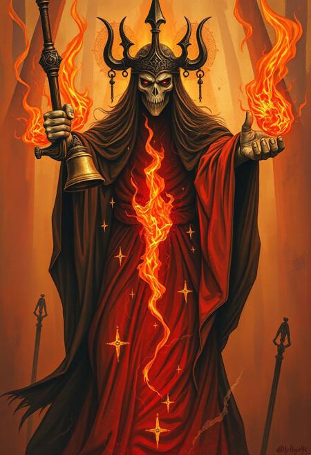 The cracked brass bells will ring
To summon back the fire witch
To the court of the crimson king