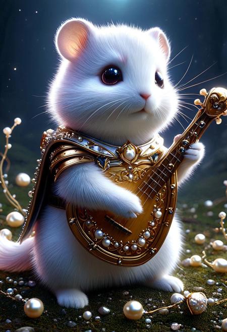 The sword plunges earthwards burying hilt-deep 'neath churned sod And armor plate shivers dully resonant as gauntlets loose their grip Pommel studded bright brass asterisk lying cold Hilt rag-doll limp where erstwhile warrior kneeled Arcthyril wards' eldritch phosphorescence fade Slow-dimming mote-star nova fading supernova Spell-force dissipated wan by increment Luminous blade etchmark of the heavens winks Out, great buckler falling board-sharp clang Shield rim bites hardpack adamantine mould The last breaths issue moist ephemerae tendrils Wreathe exhalations steam ghost grey ghost vapors Condensing mizzle shrouds noble profile marred By merciful oblivion final refuge granted Errant champion slumber deep peace of death Softer then when hero-king lies dreamt slumbrous in ivory repose Closing circuit chronicles tell unfinished Yet legend persists unbidden epically sung Through bard-song ballads troubadour's lute strings plucks Fame lives immortal, here dead Hamtaro Laid low, once mightiest of champions arrayed All valor concentrated compact vital kernel Heart ripped forth no sacrifice too costly to grant Great cause its full measure... 
(hamster, no_human), 
concept-art, digital, whimsy, dreamy, imaginative, eeriness, fantasy, 
best quality, masterpiece, aesthetic, intricate details, highly detailed, ultra-detailed, absurdres, unreal engine, octane rendering, vivid, vibrant, 
aidmaImageUpgrader, aidmamj6.1, 
Pearlum