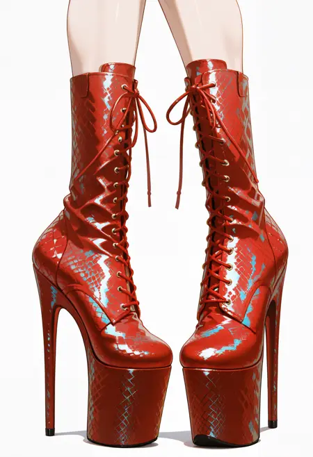 Snake Skin Platform Heels