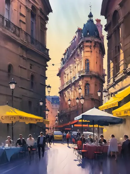 JZCG040- Watercolor building