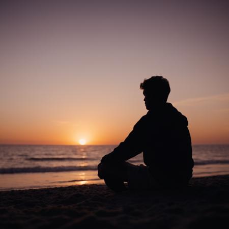 cinematic film still of  <lora:silhouette style v2:1>
A silhouette photo of a person sitting on a beach at sunset,outdoors,sky,cloud,water,blurry,depth of field,ocean,beach,cloudy sky,scenery,sunset,blurry foreground,horizon,silhouette different shadow patterns, different shadows, cinematic, filmic, different colors, creative cinematography, covered in shadow, perfect shadow, detailed shadow, detailed background, detailed environment, award winning cinematography, casting shadow, film contrast, film saturation, high quality, 8k, silhouette style, shallow depth of field, vignette, highly detailed, high budget, bokeh, cinemascope, moody, epic, gorgeous, film grain, grainy