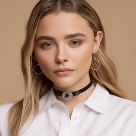 Portrait of a woman wearing a choker with a ring at the front of it ,(very glossy moist lips), Nikon Z9, realistic matte skin, skin texture visible, (sharp focus), (high quality)