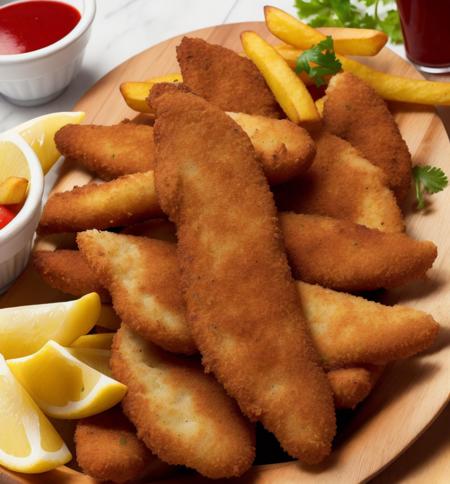 fries and milanesas ,food ,  ultra detailed photograph, sharp focus, high resolution