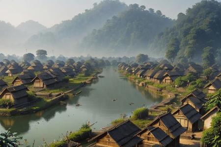 Village of Bangladesh, 
trending on artstation, 
sharp focus, 
studio photo, 
intricate details, 
highly detailed, 
by greg rutkowski