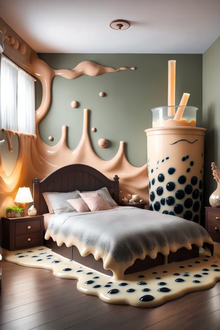 masterpiece, best quality, bubble tea style, bubble tea bedroom, <lora:bubble tea style-000014:0.9>