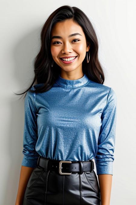 (perfect quality photograph, extremely high resolution, perfect details), sexy milf standing in empty mall, <lora:DesireeVega:1>, bodycon skirt, (tight knit shirt, shirt tucked in:1.2), classy belt, (upper body close up:0.5), (face to face with viewer, upper body portrait, facial focus, center view, front view, giddy smile, ideal face template:1.1), close up, portrait shot
