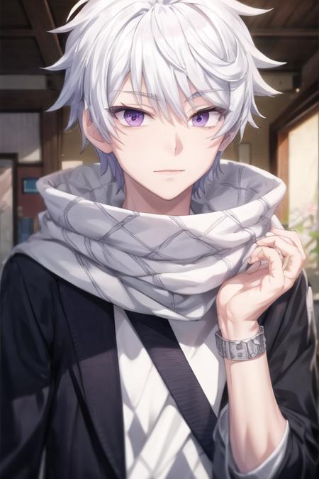 ende white hair purple eyes