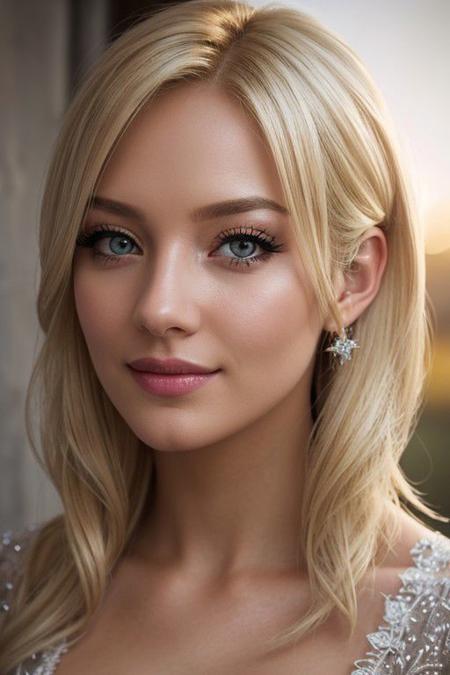 Elsa, beautiful detailed eyes, (medium length hair:1. 3), (eyelashes:1. 2), best quality, 16K, (HDR:1.4), high contrast, bokeh:1.2, cinematic lighting, sidelighting, Exquisite details and textures, cinematic shot, (Bright and intense:1.2), ultra realistic illustration, a view from above, blonde hair, (a charming smile:0.8),