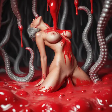 Red Slime Silver Tentacles - Beeble's Realistic PonyXL