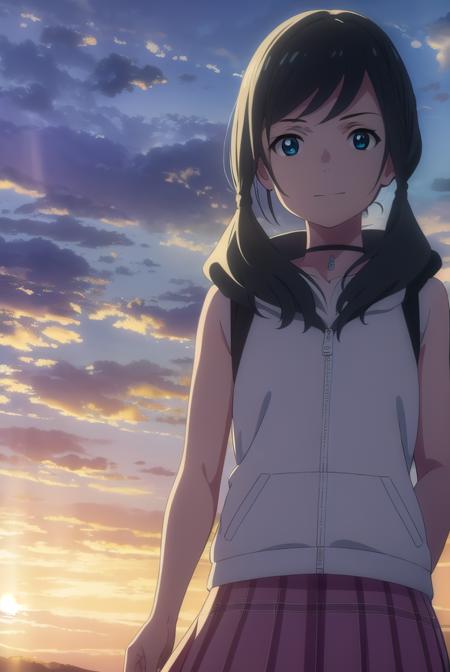 hinaamano, <lora:hina amano movie-lora-nochekaiser:1>,
hina amano, black hair, twintails, blue eyes, smile,
BREAK skirt, jacket, sleeveless, choker, hood, bag, hoodie, white jacket, backpack, hood down, hooded jacket, pink skirt, sleeveless jacket, sleeveless hoodie,
BREAK outdoors, sky, day, cloud, sunlight, cloudy sky, wind, light rays,
BREAK looking at viewer, (cowboy shot:1.5),
BREAK <lyco:GoodHands-beta2:1>, (masterpiece:1.2), best quality, high resolution, unity 8k wallpaper, (illustration:0.8), (beautiful detailed eyes:1.6), extremely detailed face, perfect lighting, extremely detailed CG, (perfect hands, perfect anatomy),