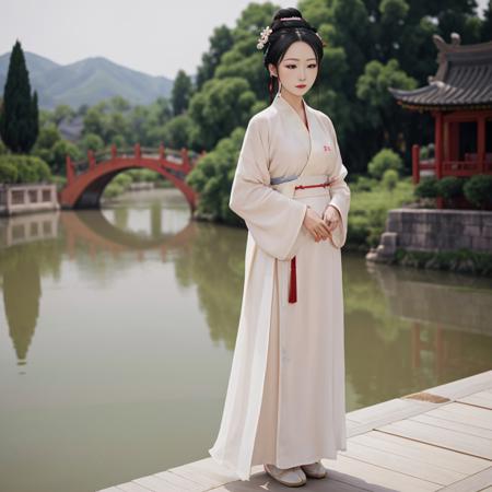 gongqiao, 1girl, hanfu, <lora:songStyle16:0.5>