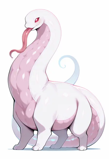 white long tail creature / 長い尻尾を持つ白色の生き物 KNMP_010