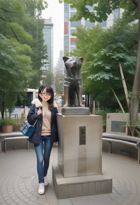 ハチ公前(渋谷) Bronze statue of Hachiko in front of Shibuya Station, TOKYO PONY