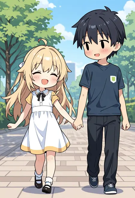 ("Illustrious" Ver) "Chibi Hetero Couple" Concept