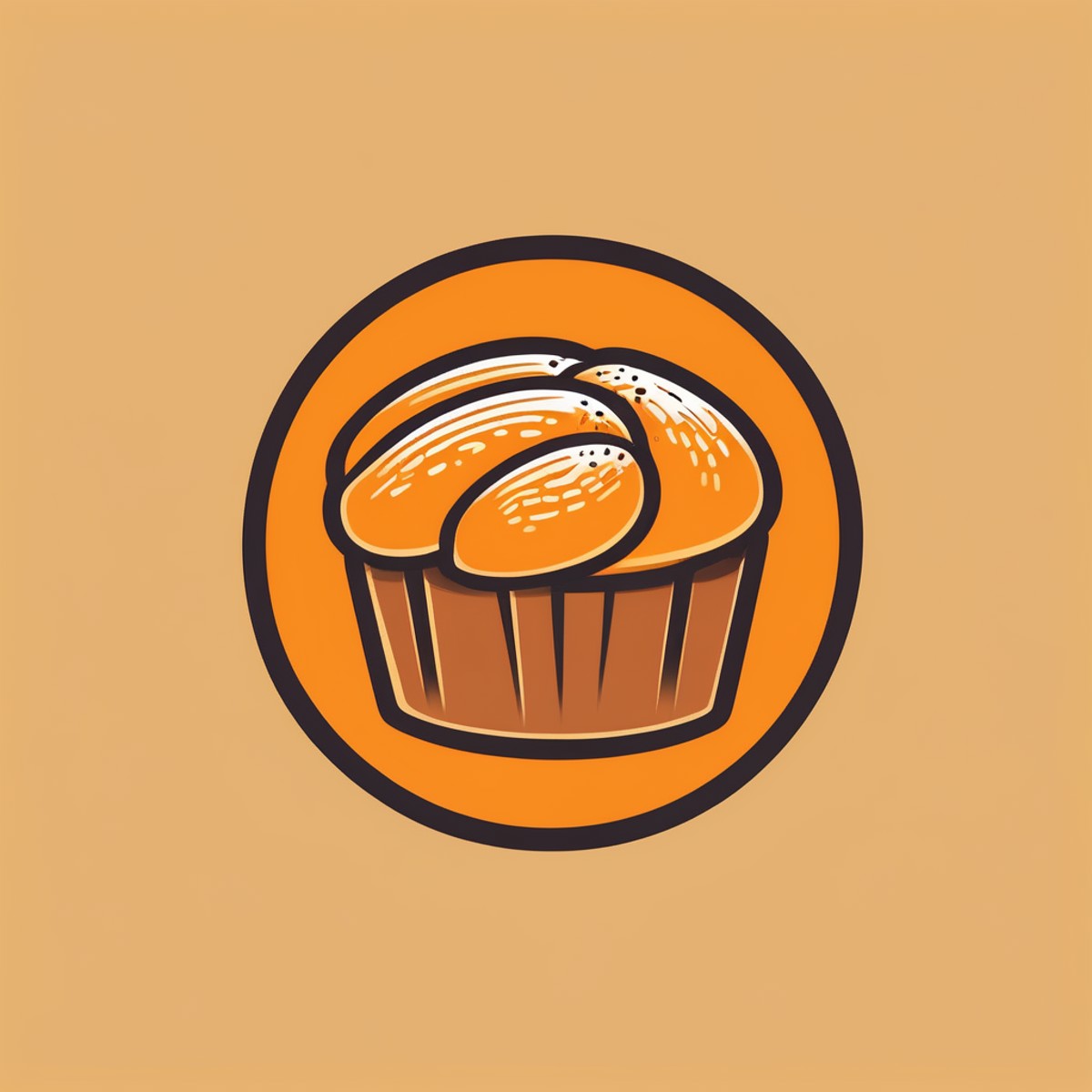 A logo for a bakery, freshly baked bread, warm colors (orange, yellow), no text, minimalist, LogoRedAF, <lora:LogoRedmond_...