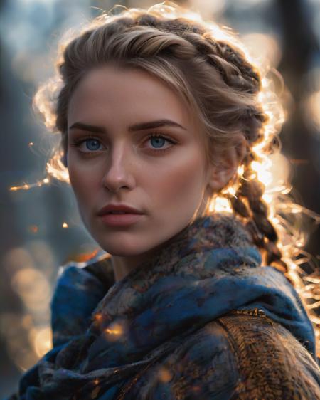 ((((masterpiece)), photographic)), professional detailed portrait, ultra high detail, sharp, insanely detailed, 



A fiercely proud Nordic girl stands, her presence exuding unwavering strength. Her blonde braids cascade down her back, framing a face marked by determination and resilience. This stunning portrait captures her piercing blue eyes, reflecting the icy landscapes of her homeland. The intricate details of her embroidered Viking armor and fur-lined cloak speak of her warrior spirit. This high-quality painting seamlessly combines power and grace, drawing the viewer into the captivating story of a fierce Nordic warrior princess. playful body manipulations, divine proportion, non-douche smile, gaze into the camera, holographic shimmer, whimsical lighting, enchanted ambiance, soft textures, imaginative artwork, ethereal glow, silent Luminescence, whispering Silent, iridescent Encounter, vibrant background, by Skyrn99, full body, (((rule of thirds))), high quality, high detail, high resolution, (bokeh:2), backlight, long exposure:2,





<lora:xl_more_art-full_v1:0.3>, 
<lora:AetherPunkAIv2:0.5>, aetherpunkai,
<lora:WowifierXL-V2:0.2>, 
<lora:orangeblack:1.0>, 
<lora:ReaLora:0.7>, 
<lora:RMSDXL_Enhance:3>, 
<lora:RMSDXL_Photo:0.8>, 
<lora:psychedelicai-SDXL-V2-000008:1>, 
<lora:EnvyBetterHiresFixXL01:0:hr=1>,  
<lora:add-detail-xl:0.8>, 
<lora:DetailedEyes_V3:1.2>, 
<lora:PerfectEyesXL:1.0>,
<lora:mjv6:0.6>,





