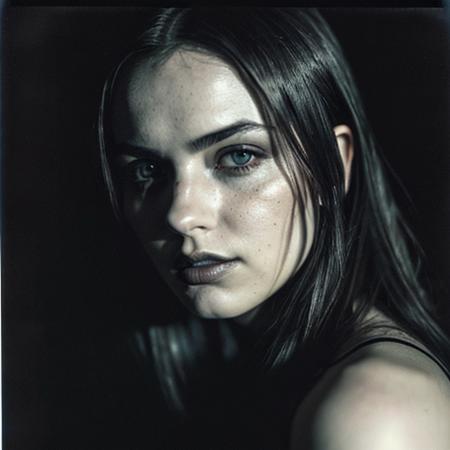 RAW photo of a stunning woman standing, ultra wide shot, hyper-detailed, (disturbing:1.1), (majestic:1.2), (fascinating:1.2), expressions evoking a sense of vogue and fashion magazine ,highly detailed character, dramatic atmosphere, centred, cinematic, (noir:0.9),(intricate details, hyperdetailed:1.15), hard light and shadow ,(matter:1.2), (horror:1.25), directed by shane mcmellen, photo taken with ektachrome, distorted portraiture, gothic dark and moody tones, muted colors, spotlight lighting, instax film, 8k, raw photo, (film grain:1.0), (floating dust particle:1.2), 24mm, on focus, spotlight, rim light, in the dark, dimly lit, low key, deep shadow,