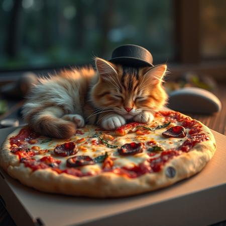 cute adorable and fluffy kitty sleeping ontop of a pizza what rests ontop of a pizza box, cat is wearing a tophat,  pizza, neko, cat, feline, cheese strings, juicy, perfectly baked pizza, juicy hawaian pizza, cozy atmosphere, creative light overlay, 4k, masterpiece, (masterpiece), best quality, (4K), (cinematic lighting), highly detailed, 8K, UHD, ultra detailed, immersive picture, vivid colors, volumetric light, cinematic light, RAW photo, Norway, delicate forest grove, wild nature, picturesque scenery, enchanting sunrays, beautiful sky, majestic landscape, pristine vegetation, desolate atmosphere, morning forest glade, creek, photorealistic, masterpiece, 64k, UHD, ultra detailed, vivid colors, high quality, sharp focus
hawaii atmosphere, mntnnc_md_plz_stand_by, fluffy wild kitty cat, NightScapes,